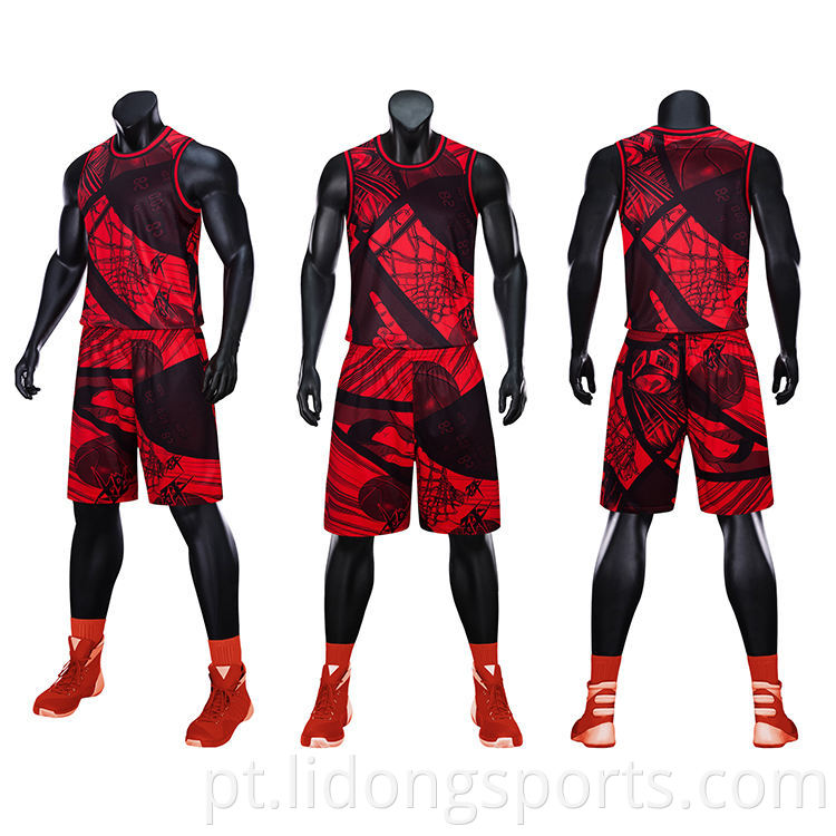 Hot Sale Color Maroon Print Print Custom Sublimation Reversible Basketball Jersey para atacadistas